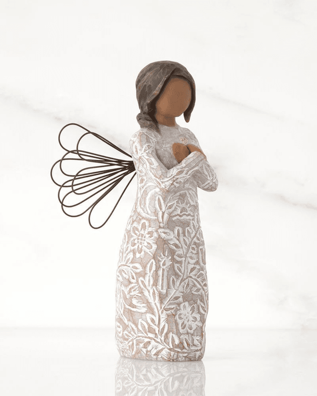 Remembrance Figurine (Darker Hair and Skin) - Hold each memory safely in your heart