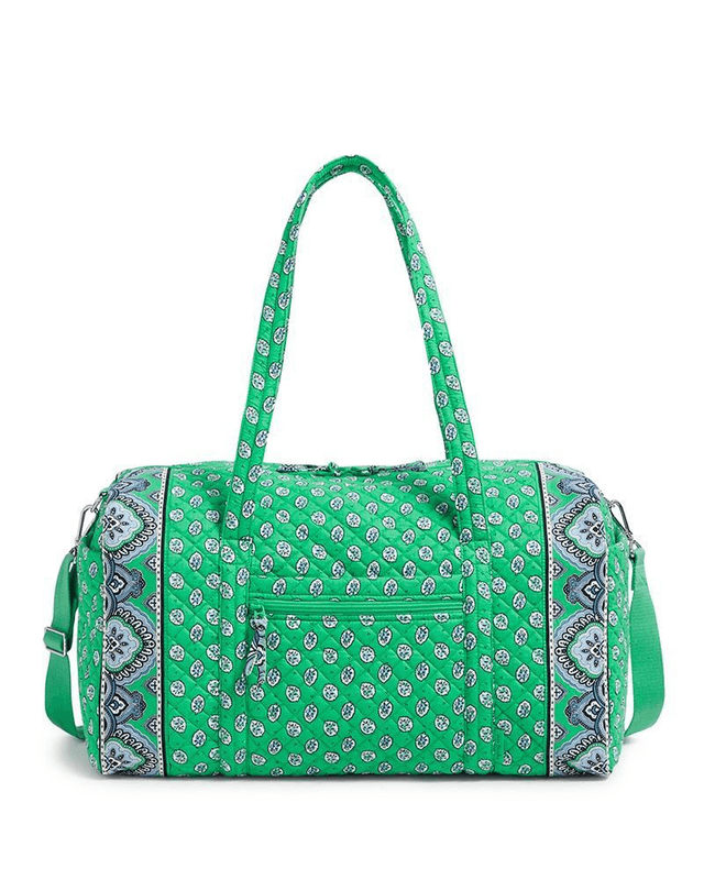 Large Travel Duffel Bag in Garden Green Leaf