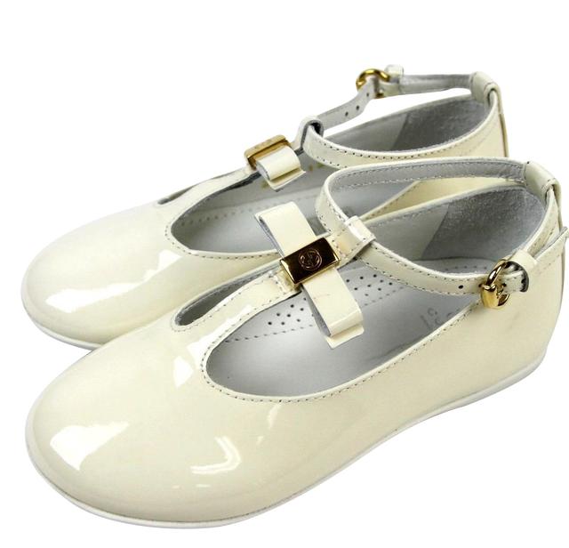 Gucci Kids White Patent Leather Ballet Flat With Bow (30 G / 12.5 US)