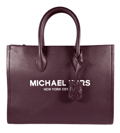 Michael Kors Women's Mirella East West Merlot Leather Shoulder Tote Bag
