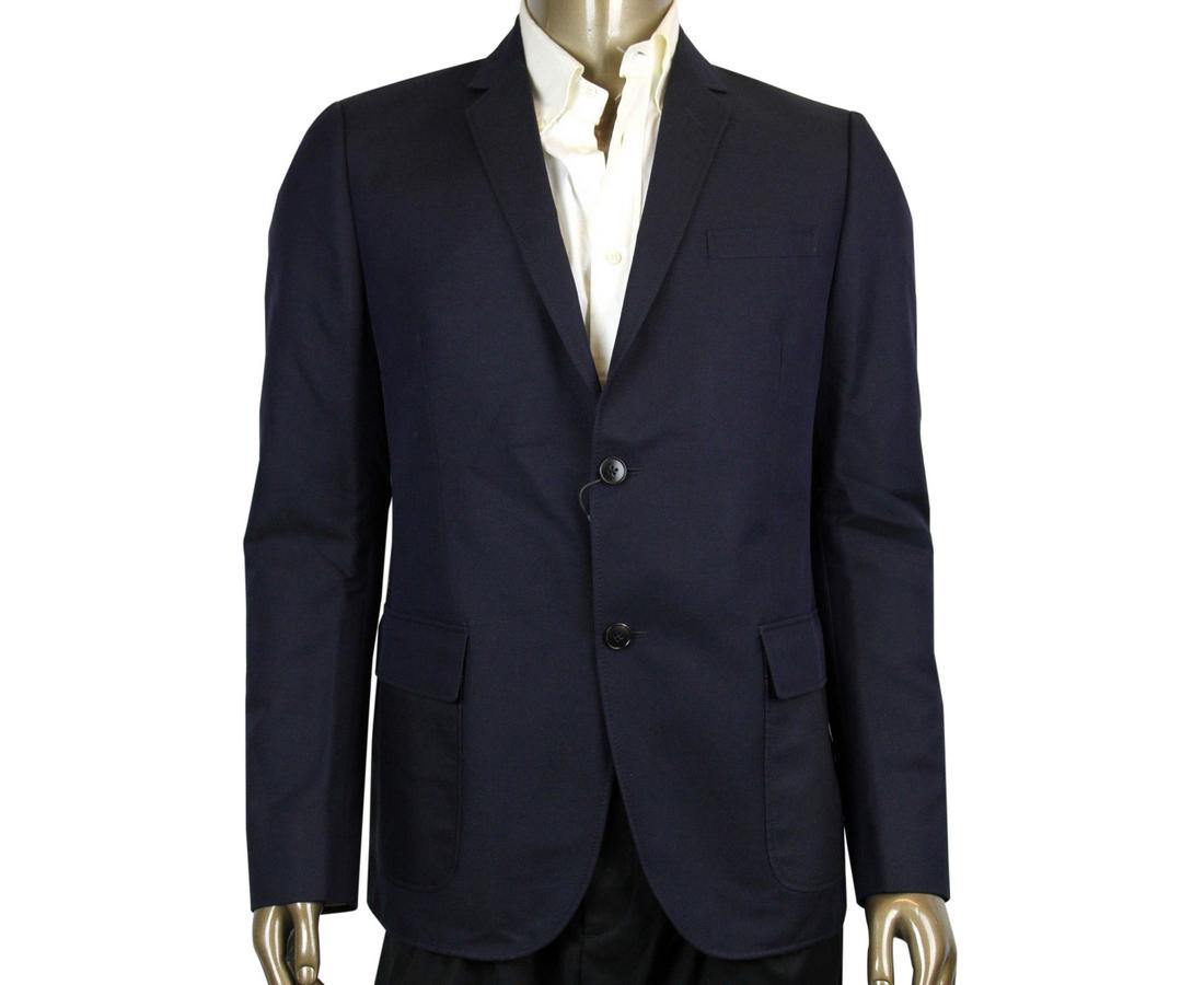 Gucci Men's 2 Button Blue Cotton / Wool / Mohair Dylan'60 Selvage Jacket (G 52 R / US 42 R)