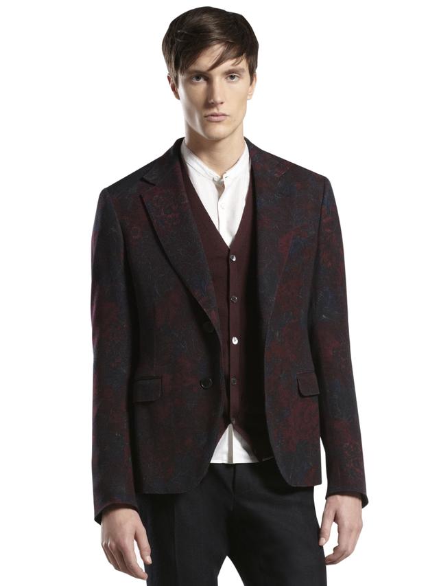 Gucci Men's Multi-Color Runway Sketch-Printed Flannel Dandy Jacket (G 48R / US 38R)
