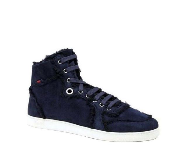 Gucci Men's Navy Blue Shearling High-Top Sneaker (7 G / 7.5 US)