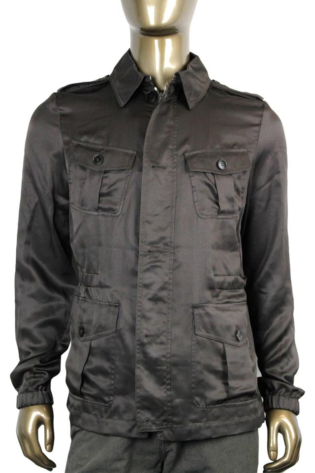 Gucci Men's Windbreak Blouse Brown Silk Jacket (G 46 / US 36)