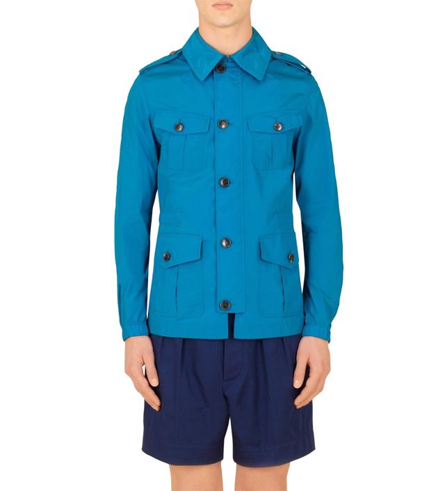 Gucci Men's Stretch Windbreak Turquoise Polyamide Elastane Blouse Jacket (G 52 / US 42)
