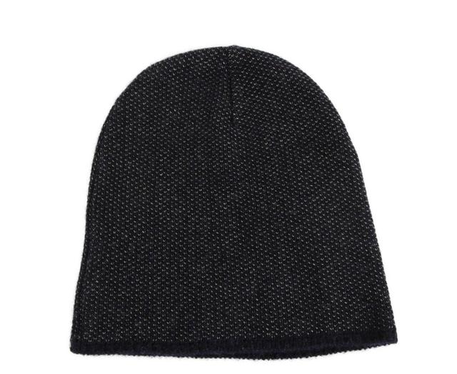 Gucci Unisex Dark Blue Wool Cashmere cotton Beanie Hat With Logo (XL)