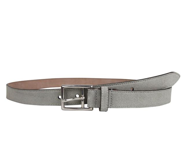 Gucci Men's Light Gray Fabric Leather Belt Silver Buckle (110 / 44)