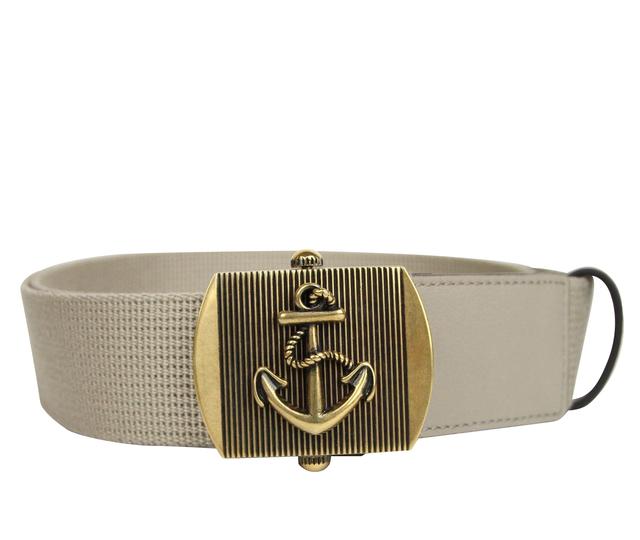 Gucci Men's Military Beige Fabric Belt Anchor Brass Buckle(95 / 38)