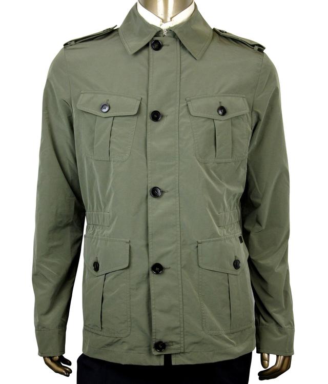 Gucci Men's Soft Popeline Army Green Polyester Polyamide Peacoat (G 56 R / US 46 R)