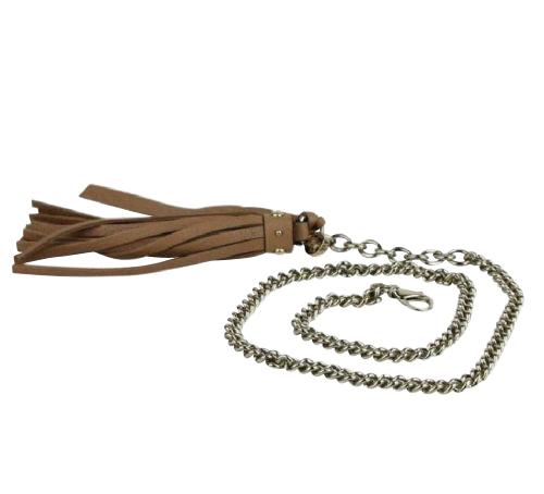 Gucci Women's Chain Tassel Gold / Beige Leather Belt (85 / 34)