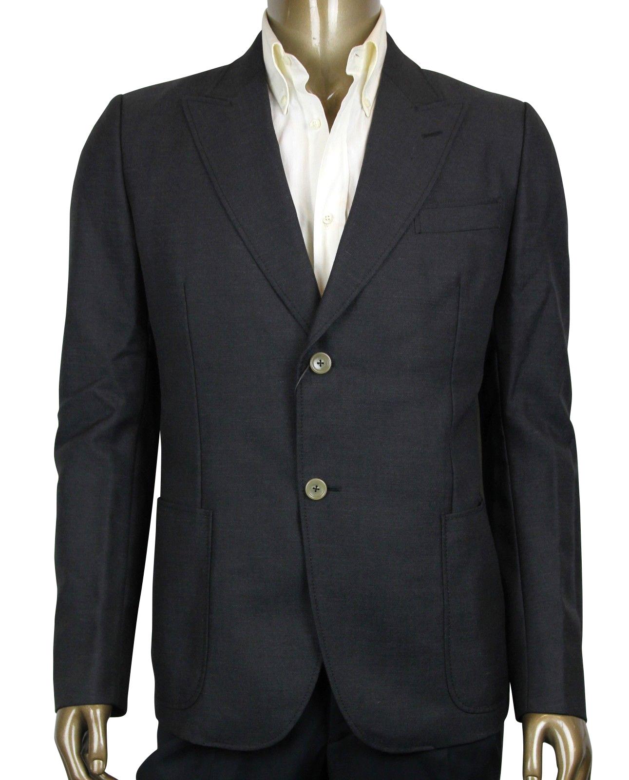 Gucci Men's Panama Dark Grey Wool / Mohair Formal Jacket (G 48 R / US 38 R)