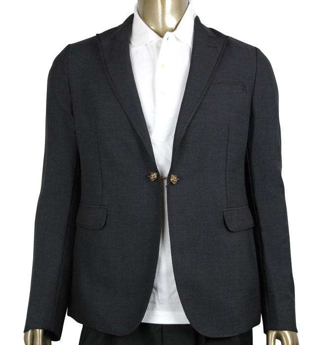 Gucci Men's Formal 1 Button Charcoal Wool / Mohair Evening Jacket (G 50 R / US 40 R)