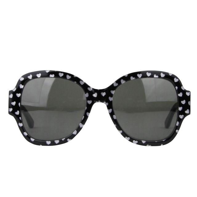 Saint Laurent Women's Silver Hearts With Black Large Sunglasses