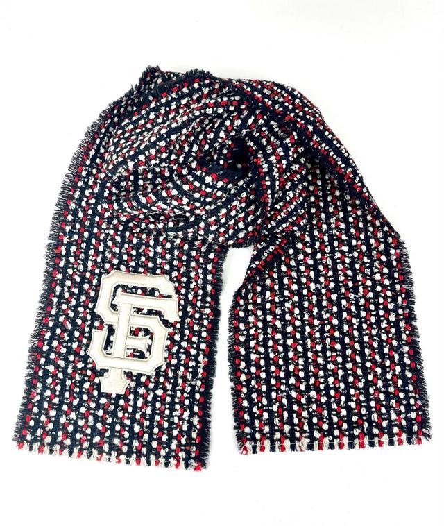 Gucci SF Giant Blue Red Ivory Wool Blend Long Scarf