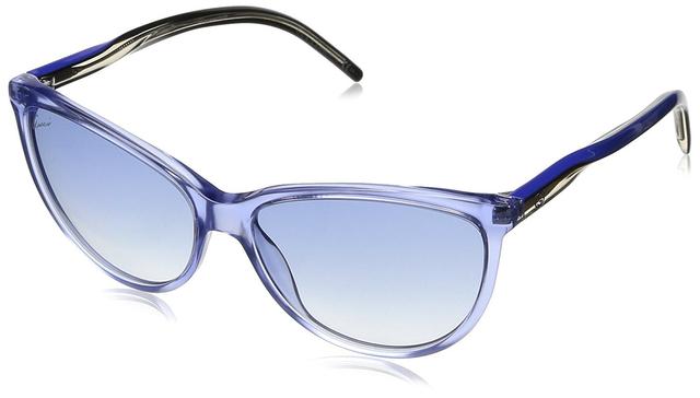 Gucci Women's Blue Plastic Cat Eye Sunglasses G GG