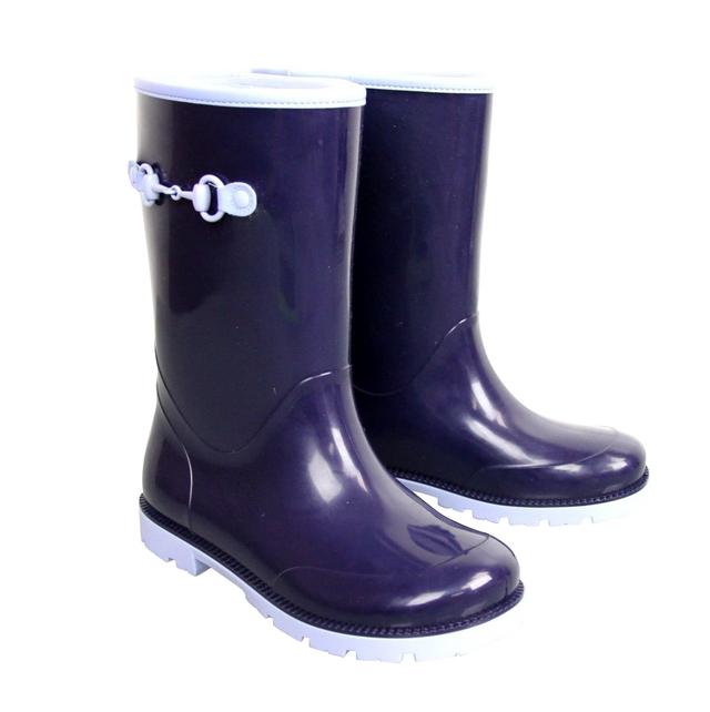 Gucci Kids Children's Blue Rubber Rain Boot With Horsebit (30 G / 12.5 US)