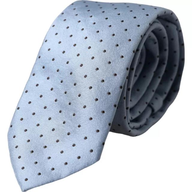 Dolce & Gabbana Light Blue Polka Dot Silk Adjustable Men Men's Tie