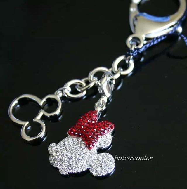 Swarovski Crystal Disney Minnie Key Ring Charm