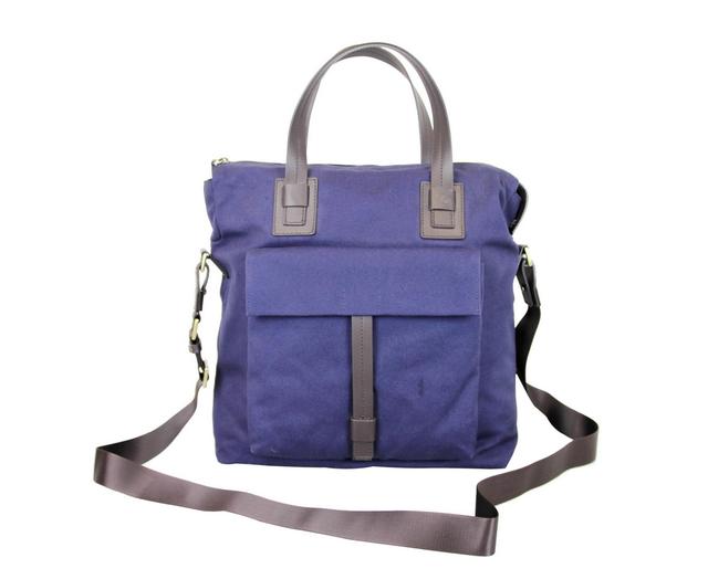 Z Zegna Unisex Canvas Messenger Bag (Blue)