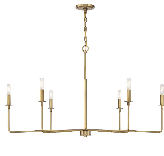 Savoy House Salerno 6-Light Chandelier in Warm Brass - 1-2221-6-322