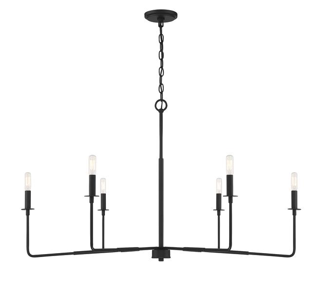 Savoy House Salerno 6-Light Chandelier in Matte Black - 1-2221-6-89