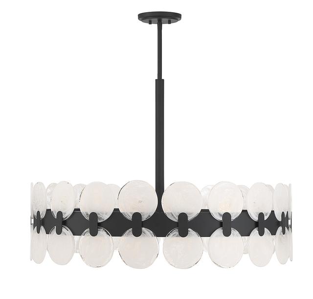 Matte Black Ten Light Chandelier from the Boca Collection
