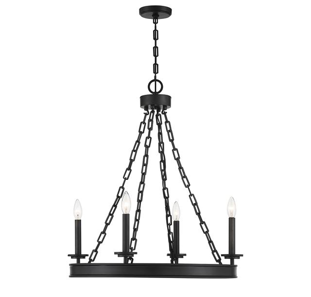 Savoy House Matte Black 4-Light Dining Room Chandelier