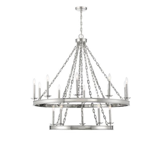 Savoy House Seville 15-Light Grand Nickel Chandelier