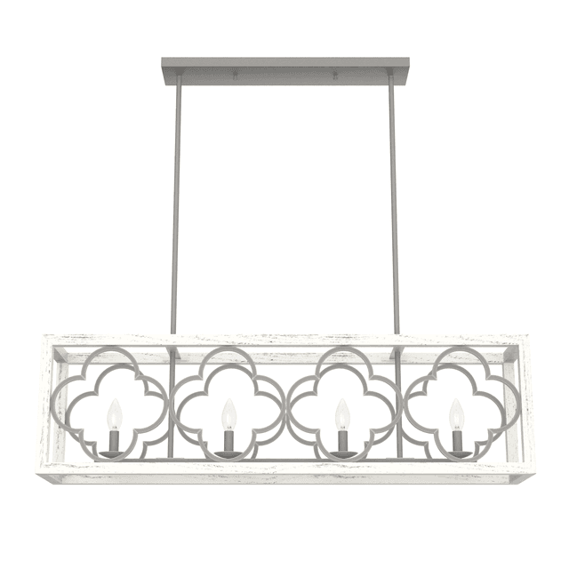 Hunter Gablecrest 4-Light Linear Chandelier in Painted Concrete