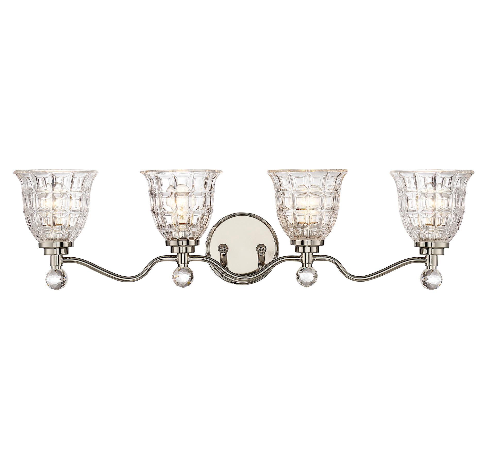 Savoy House Birone 4-Light Bathroom Vanity Light in Polished Nickel - 8-880-4-109