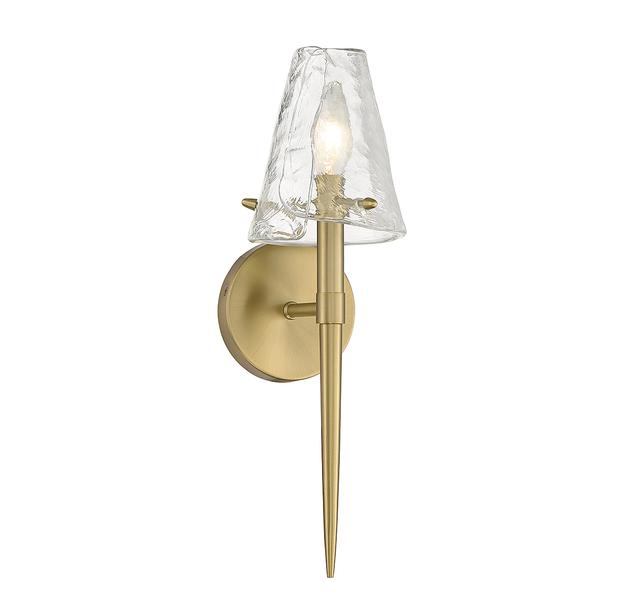 Warm Brass One Light Wall Sconce from the Shellbourne Collection