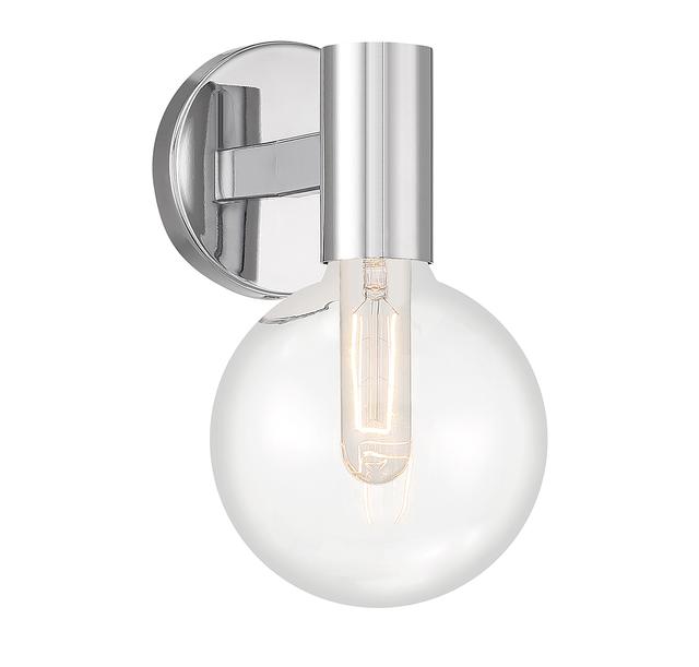 Chrome One Light Wall Sconce from the Wright Collection