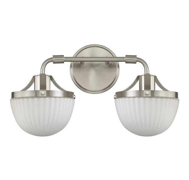 Meredith 2-Light Bathroom Vanity Light in Satin Nickel