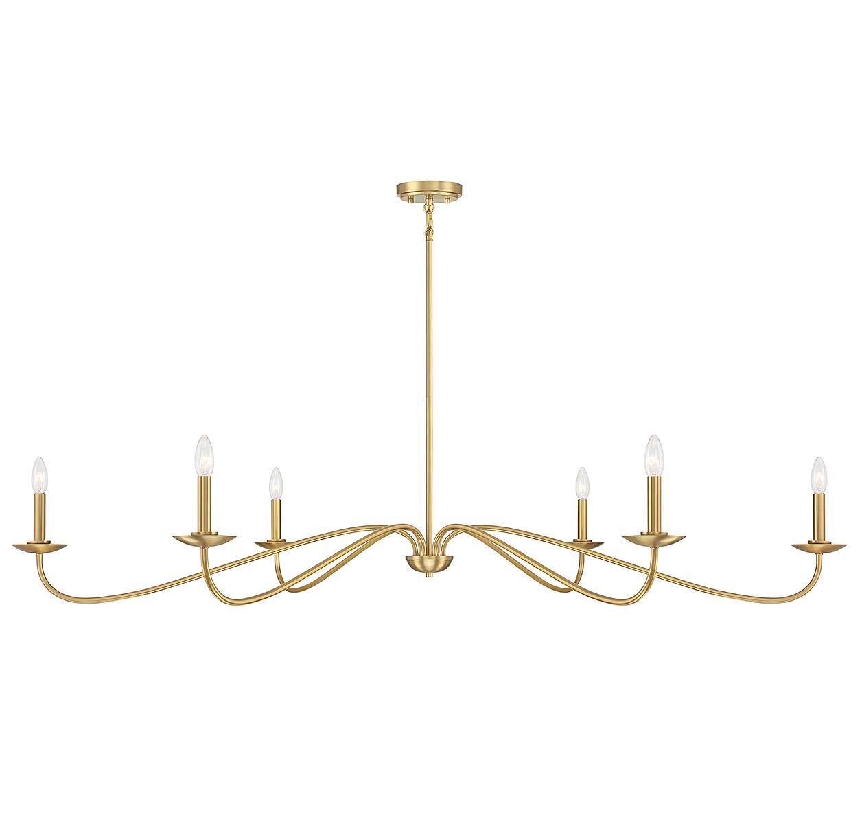 Trade Winds Valerie 6-Light Chandelier in Natural Brass
