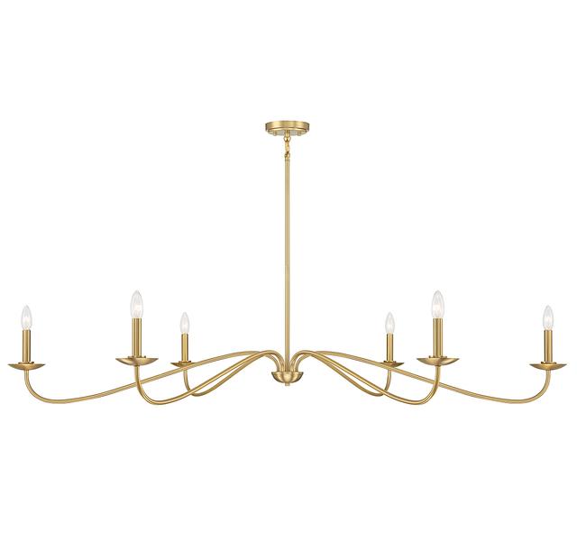 Trade Winds Valerie 6-Light Chandelier in Natural Brass