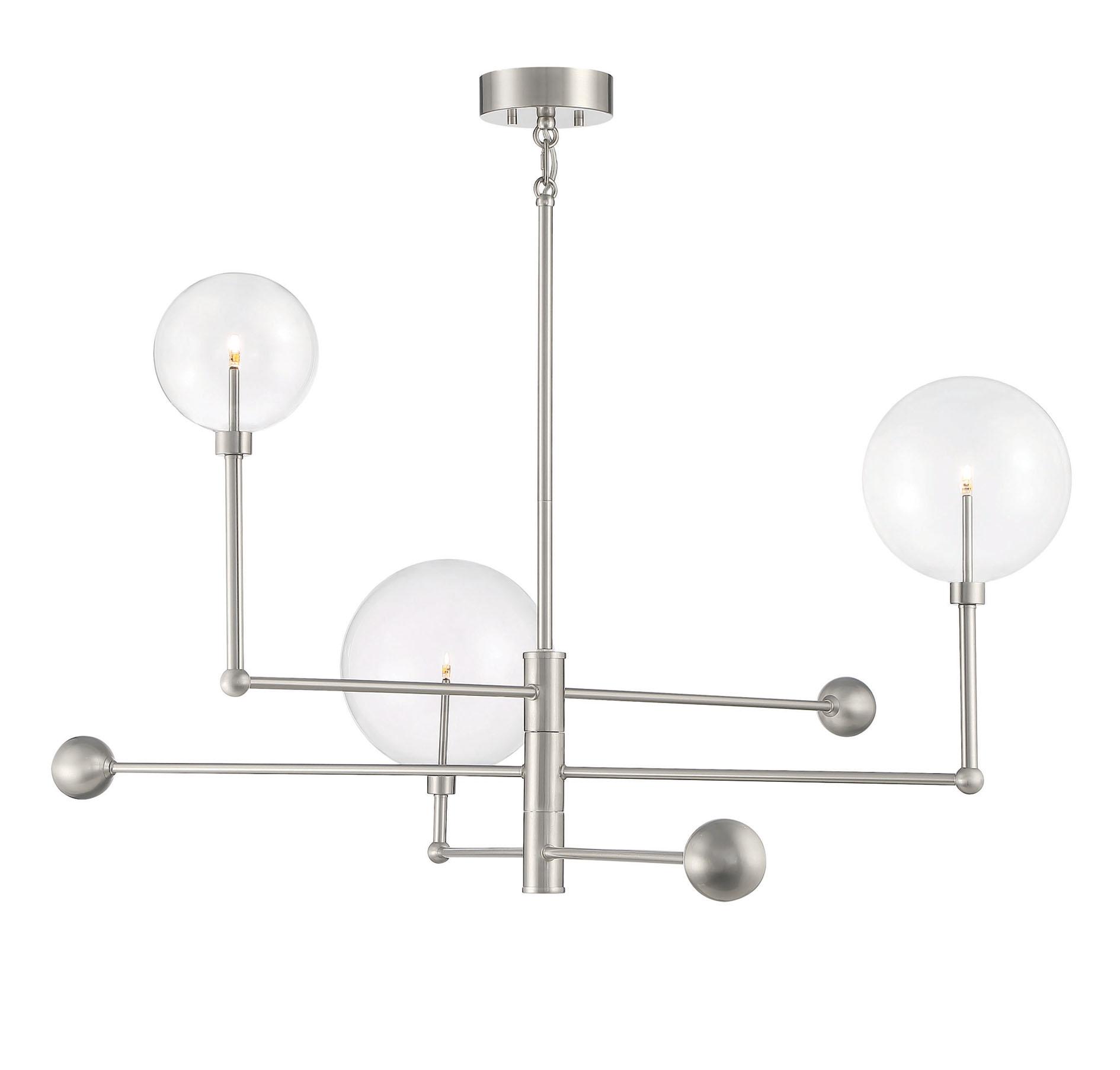 Trade Winds Ray 3-Light Chandelier in Brushed Nickel
