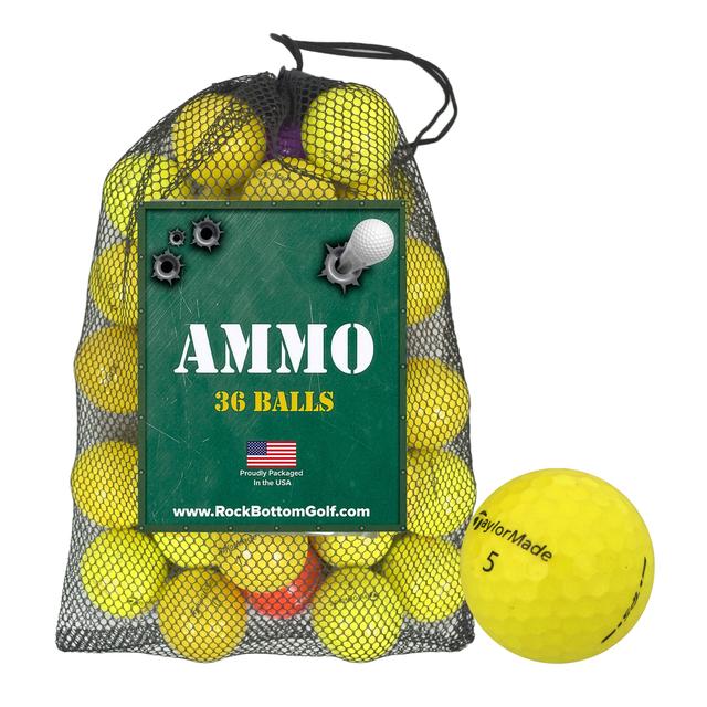 TaylorMade Assorted Mix Near Mint Recycled Used Golf Balls *36-Ball Ammo Bag* Assorted Colors