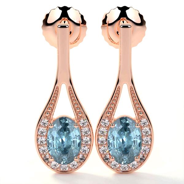 14K Rose Gold Peridot and Diamond Earrings - E20455PD (Setting Price)