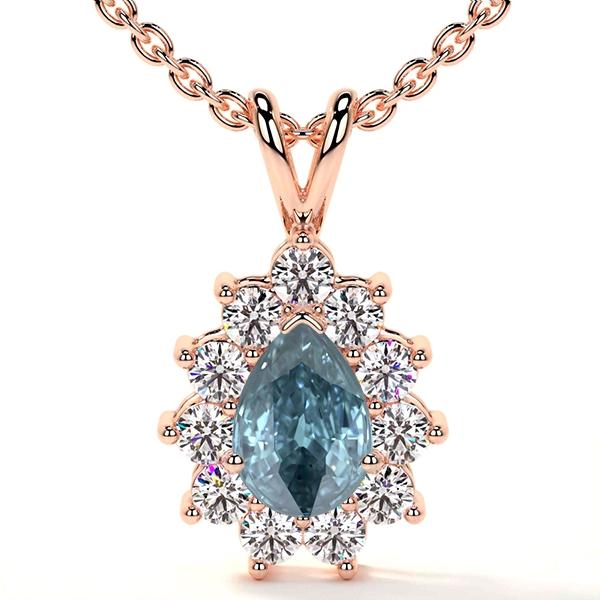 14K Rose Gold Alexandrite and Diamond Halo Pendant - P30109AL (Setting Price)
