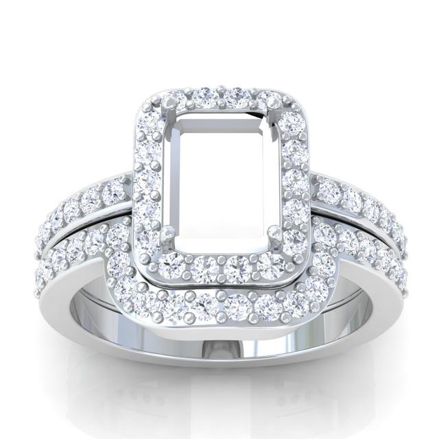 14k White Gold Tanzanite and Diamond Wedding Set - RB10101TZ (Setting Price)