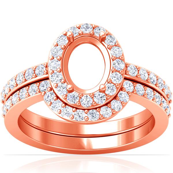 18K Rose Gold Tsavorite and Diamond Wedding Set - RB10102TS (Setting Price)