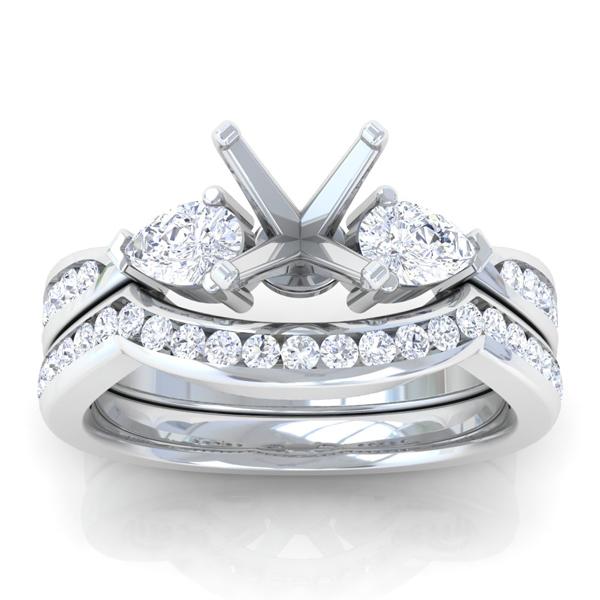 Silver Sapphire and Diamond Wedding Set - RB10185BS (Setting Price)