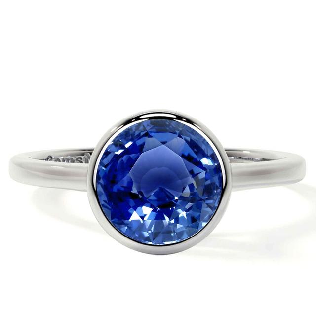 Round Shape Blue Sapphire Solitaire Ring (2.25cts.)- RBS002-8X8-AAA