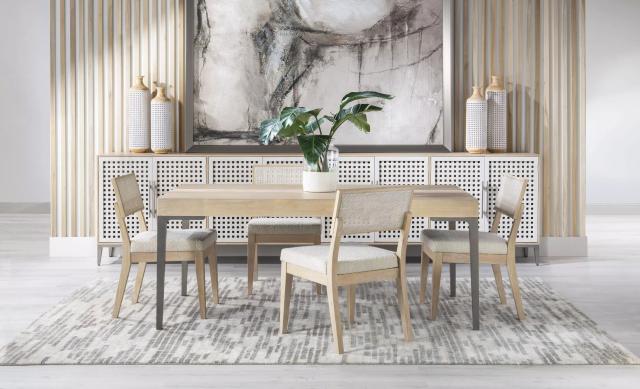 Biscayne Malabar And Alabaster Leg Dining Room Set