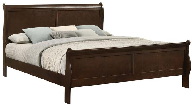 Louis Philippe Cappuccino King Sleigh Bed