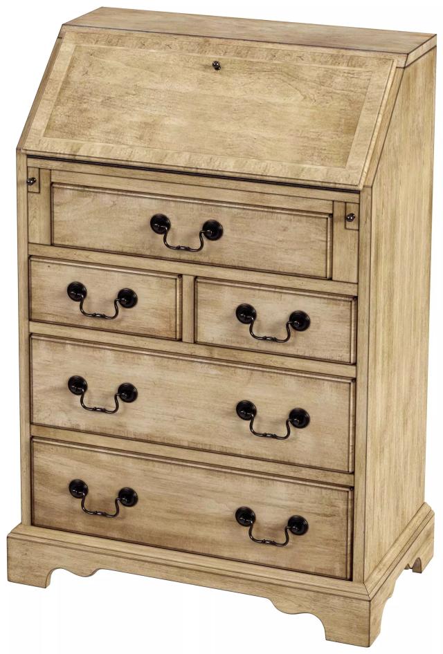 Danforth Antique Beige 5 Drawer Desk