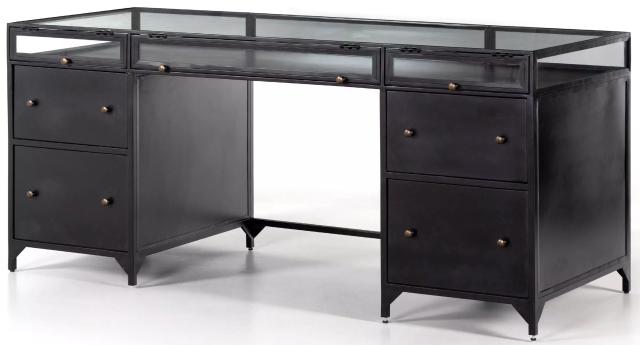 Shadow Box Black Executive Desk