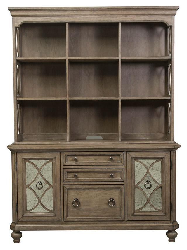 Timeless Grace Heathered Taupe 56" Credenza with Hutch