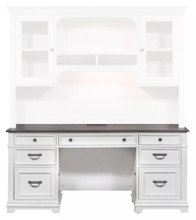 Allyson Park Wirebrushed White And Charcoal Credenza