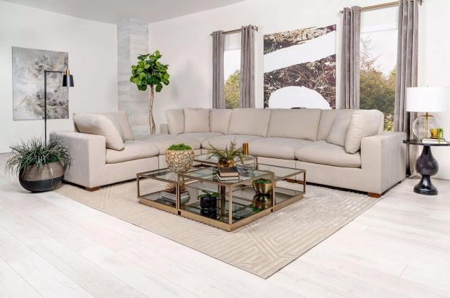 Lakeview Ivory L Shape 6 Piece Modular Sectional